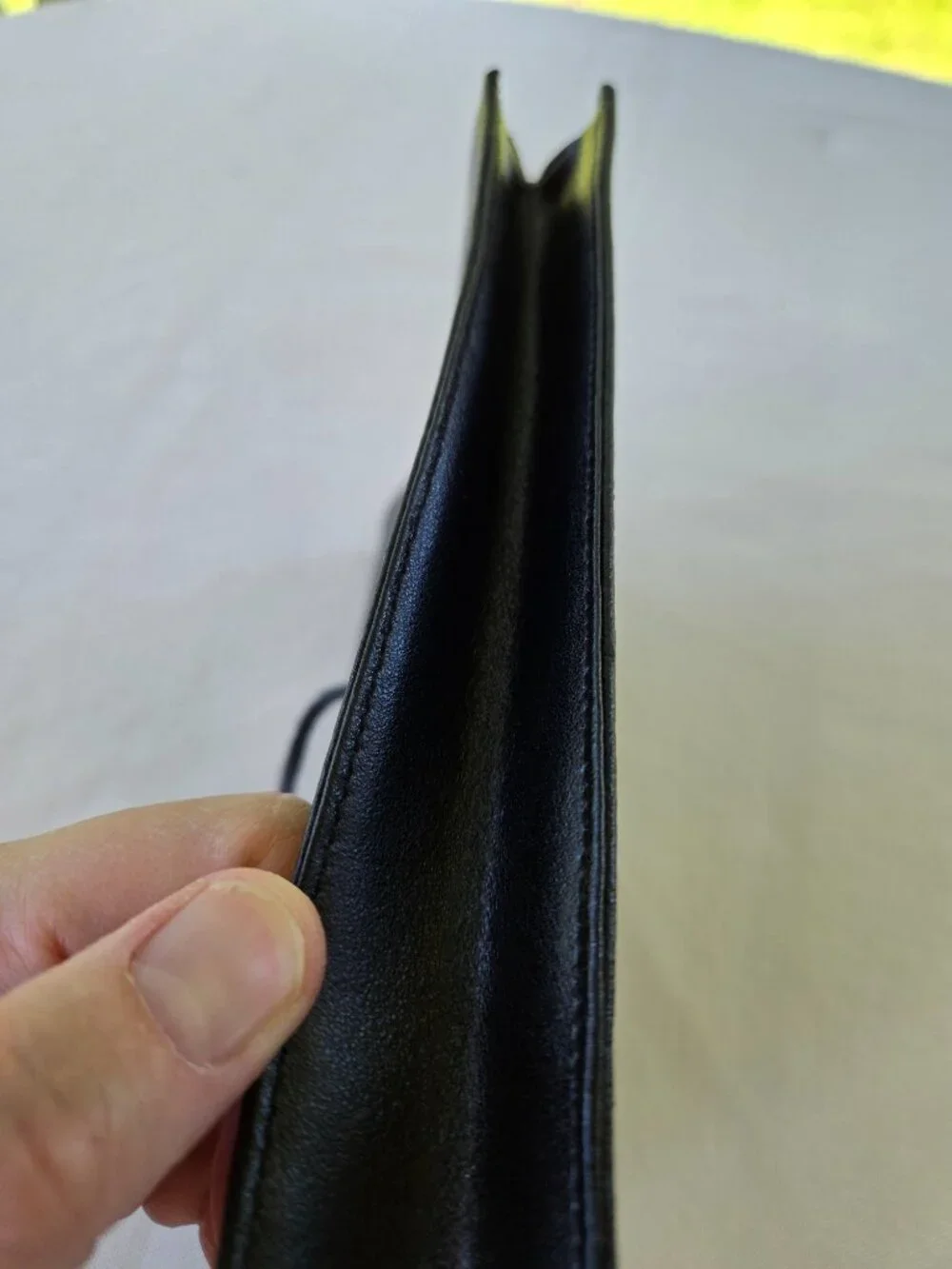 Punctuate Brand Black Leather Folio Pouch Folder